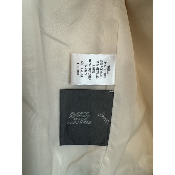 Dana Buchman New Dress Jacket Gold Metallic NWT Size 16 Vanilla Ice - Picture 11 of 12